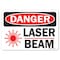 Signmission OSHA Danger Decal, Laser Beam W/ Graphic, 7in X 5in Decal, 5" H, 7" W, Landscape OS-DS-D-57-L-19414 - alternate 1